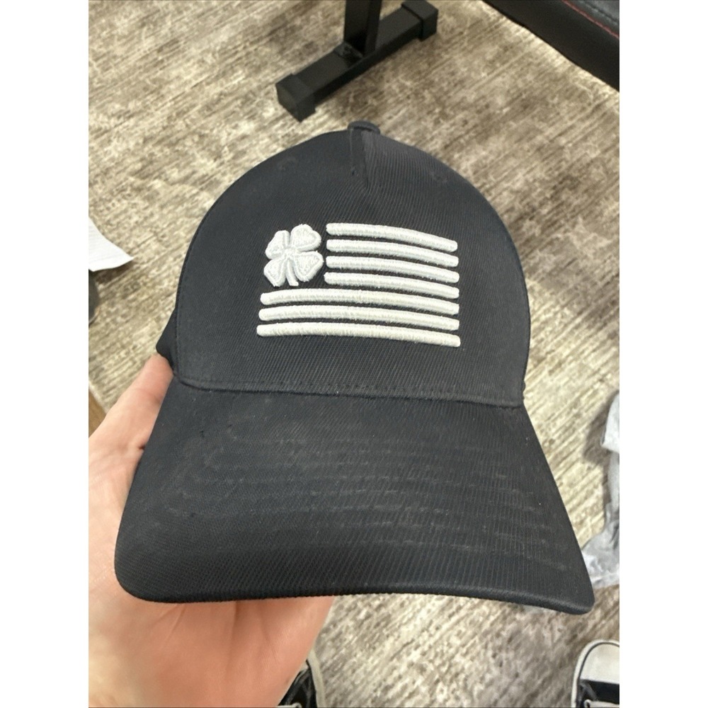 Black Clover USA Flag Live Lucky Hat Cap Black Flexfit 110 Tech